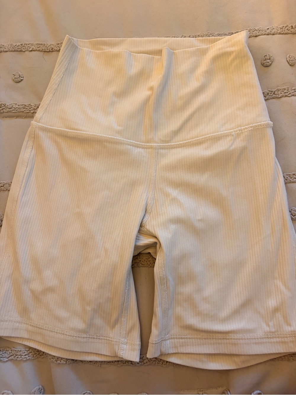 lululemon athletica Ribbed High-Waist Bike Shorts in White - Picture 4 of 4